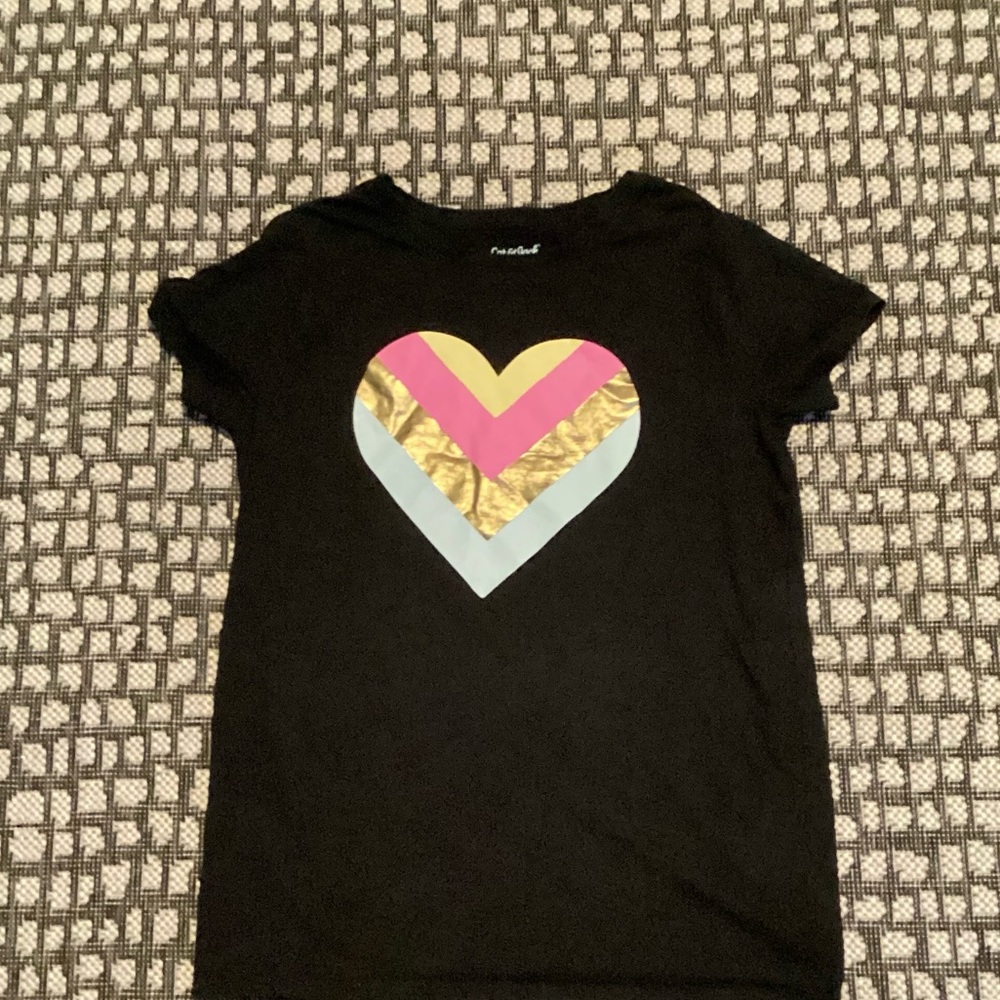 Cat and Jack black shirt with a colorful heart ❤️